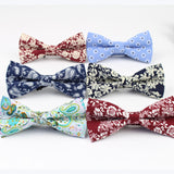 Mens Bow Tie Flexible Bowtie Smooth Necktie Soft Cotton Butterfly Decorative Pattern Paisley Flower Ties