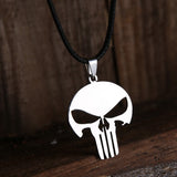 Mens Jewelry Skull Pendant 316L Stainless Steel Necklaces & Pendants Black Leather Chain Skull Pendant Silver Necklace for Women