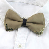 Metal Head Solid Bowtie Black White Classic Bow Ties For Men Wedding Shirt Dress Accessories Christmas Gifts gravata cravate