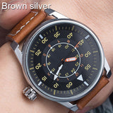 Military Quartz Watch Men Fashion Wrist Watches Casual Leather Wristwatch Quartz-watch