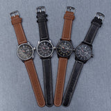 Military Quartz Watch Men Fashion Wrist Watches Casual Leather Wristwatch Quartz-watch