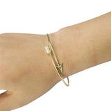 Gold and silver Adjustable Arrow Bangle Bracelets Wire bracelet bangles Simple Wrapped bangles women bangles