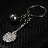 Creative Tennis Keychain sports series stainless steel metal keychain