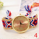 Mori Girl style women wristwatch 2015 New Brand gold dress watch Handmade Braided Friendship Bracelet Watch ladies Quarzt Watch