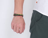Multi-Layer Genuine Bracelete Leather Man Bracelets for men Casual/Sporty Alloy Hook Link Chain Men Jewelry Bracelets & Bangle