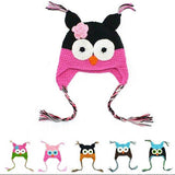 Multicolor Infant Toddler Handmade Knitted Crochet Baby Hat owl hat Cap with ear flap Animal Style For Girl Boy Gift