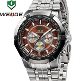 WEIDE Watches Men Military Quartz Sports Diver Watch Full Steel Luxury Brand Fashion Army Wristwatch