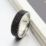 Multicolor crystal ring for women silver plated stainless steel wedding jewelry
