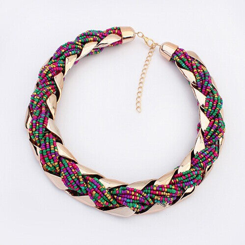 New fashion Bohemian style Punk Fashion Simple Metal braid Twist Chain necklaces & pendants woman's Necklace