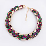 New fashion Bohemian style Punk Fashion Simple Metal braid Twist Chain necklaces & pendants woman's Necklace