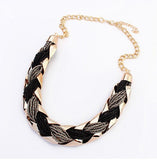 New fashion Bohemian style Punk Fashion Simple Metal braid Twist Chain necklaces & pendants woman's Necklace