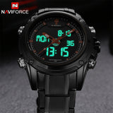 NAVIFORCE Luxury Brand Full Steel Quartz Clock Digital LED Watch Army Military Sport Watch Men Watches