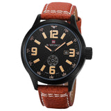 NAVIFORCE Luxury Brand Genuine Leather Strap Analog Date Men's Quartz Watch Casual Watches Men Wristwatch relogio masculino