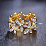 Elegant Flower Rings Composed Of 10 Butterflies Paved Tiny CZ Stone Fashion Rings For Women Perfect Accessories Jewelry