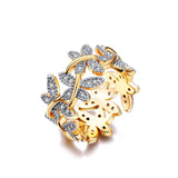 Elegant Flower Rings Composed Of 10 Butterflies Paved Tiny CZ Stone Fashion Rings For Women Perfect Accessories Jewelry