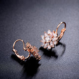 Luxury Ear Cuff Earrings For Women 6pcs Round And Marquise CZ Formed Brilliant Flower Stud Earrings Women Jewelry Gift
