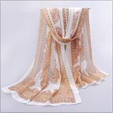 National nwe summer scarf South Korea female Silk scarves Hand-painted long Print flower Autumn winter Belts Pashmina