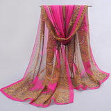 National nwe summer scarf South Korea female Silk scarves Hand-painted long Print flower Autumn winter Belts Pashmina
