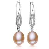 Natural pearl earrings for women,freshwater wedding pearl earrings 925 sterling silver earrings jewelry girl birthday gift