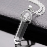 Natural Stone Bullet Shape Healing Point Pendant Necklaces Turquoise Crystal Stone Quartz Pendant Necklace Women Jewelry