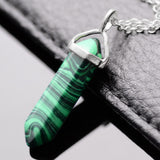 Natural Stone Bullet Shape Healing Point Pendant Necklaces Turquoise Crystal Stone Quartz Pendant Necklace Women Jewelry