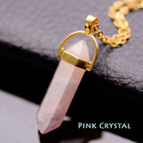 Natural Stone Bullet Shape Healing Point Pendant Necklaces Turquoise Crystal Stone Quartz Pendant Necklace Women Jewelry