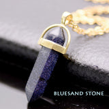 Natural Stone Bullet Shape Healing Point Pendant Necklaces Turquoise Crystal Stone Quartz Pendant Necklace Women Jewelry