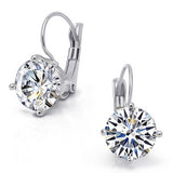 New 18K Gold Jewelry Big Zircon Crystal Gold & Silver Hoop Earrings for Women A Low-Key Luxury Wedding Bridal Jewelry