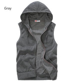 Mens Sleeveless Hoodies Fashion Casual Sports Sweatshirt 