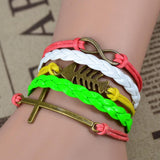 New Leather Charm Bracelet Braid Multilayer Bracelet Infinity Anchor Rudder Bracelet Europe Life Tree Bracelets Bangle