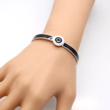 New Arrival Brand Design Double Circle Roman Numerals Cuff Bracelets & Bangles Black Resin Charming Womens Love Bracelets