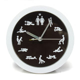 New Arrival Cre-ative Cultural Arts Sex Clock Novelty Sexy 12 Position Patterns Funny Circular Desk Table Clock Classic White