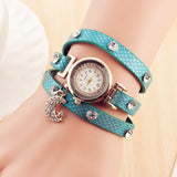 New Arrival Fashion Leather Bracelet Watches Women Dress Watch Charms Diamond Moon Stars Pendant Quartz Watch Relogio Feminino