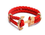 Unisex Couples Bracelet Men Anchor Woven Leather Bracelets&Bangles Multilayer Punk Charming Rope Pulseiras Femininas Hand Chain