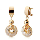 New Arrival Luxury 18k Rose Gold Drop Earrings Champagne Wire Zircon Crystal Female Fashion Jewelry