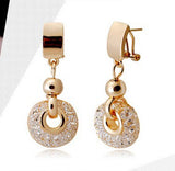 New Arrival Luxury 18k Rose Gold Drop Earrings Champagne Wire Zircon Crystal Female Fashion Jewelry