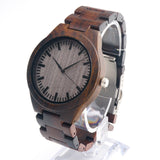 New Arrival Men's Wood Wristwatch Classic Folding Clasp Quarzt Movement Wrist Watch with Wood Strap