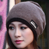 New Arrive High Quality Double Thick Beanie Hats for Women and Men Wool Knitted Cap Warm Winter Hats Scarves Wraps