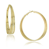New Big Hoop Earrings 60mm 18K Gold Plated Hoop Earrings for Women Jewelry
