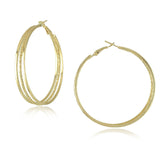 New Big Hoop Earrings 60mm 18K Gold Plated Hoop Earrings for Women Jewelry
