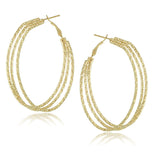 New Big Hoop Earrings 60mm 18K Gold Plated Hoop Earrings for Women Jewelry