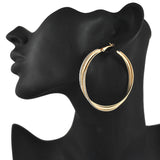 New Big Hoop Earrings 60mm 18K Gold Plated Hoop Earrings for Women Jewelry