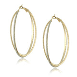 New Big Hoop Earrings 60mm 18K Gold Plated Hoop Earrings for Women Jewelry