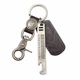 New Bottle Opener Design Cool Rock Leather Key Chain Keychains Lobster Clasp Genuine Leather Keychains