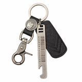 New Bottle Opener Design Cool Rock Leather Key Chain Keychains Lobster Clasp Genuine Leather Keychains
