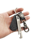 New Bottle Opener Design Cool Rock Leather Key Chain Keychains Lobster Clasp Genuine Leather Keychains