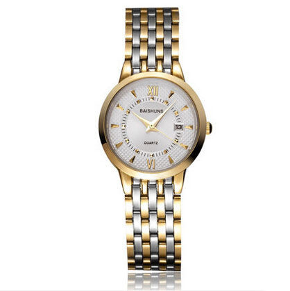 BAISHUNS Luxury Gold Full Steel Watch Women Waterproof Calendar Watch Buycoolprice