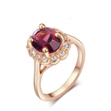 Brand New Crystal Big Rings For Women Gold Plated 18K Ring Fashion Jewelry Nickel