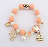 New-Brand-Fashion-Temperament-Charm-Crystal-Gem-Pearl-Beads-Hearts-Elastic-Force-Bracelet