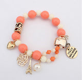 New-Brand-Fashion-Temperament-Charm-Crystal-Gem-Pearl-Beads-Hearts-Elastic-Force-Bracelet